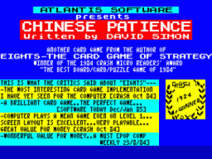 Chinese Patience (1987)(Zafiro Software Division)[re-release] ROM