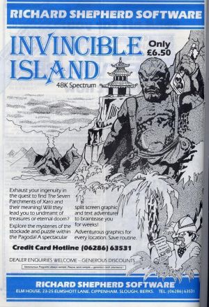 Invincible Island - Hints (1983)(Richard Shepherd Software)