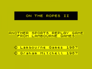 On The Ropes II (1987)(Lambourne Games)(Side A) ROM