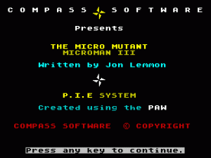 Project-X III - The Micro Mutant (1991)(Compass Software)[master Tape] ROM