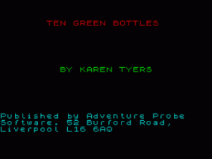 Ten Green Bottles (1995)(Adventure Probe Software)[128K][re-release] ROM