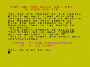 They Say The World Will Die In Fire And Ice (1984)(Electric Software) ROM